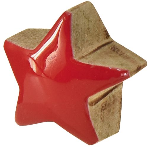 Itens Mini Estrelas Decoração de Madeira de Manga Vermelha Estrelas de Madeira Ø3cm 9 peças