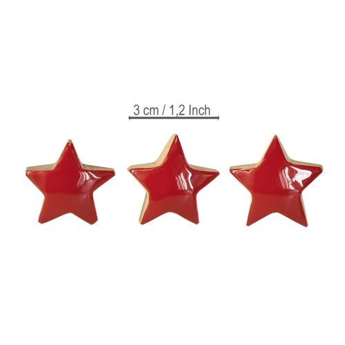 Itens Mini Estrelas Decoração de Madeira de Manga Vermelha Estrelas de Madeira Ø3cm 9 peças