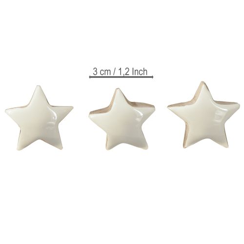 Itens Mini Estrelas Brancas Madeira de Manga Estrelas de Madeira Decoração Ø3cm 9 peças