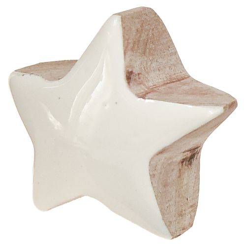 Itens Mini Estrelas Brancas Madeira de Manga Estrelas de Madeira Decoração Ø3cm 9 peças