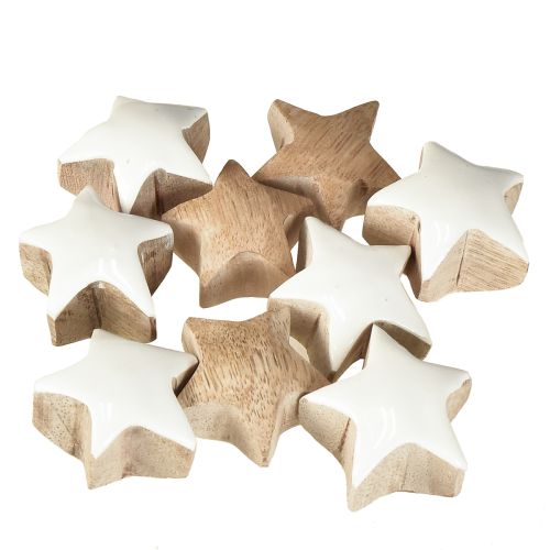 Itens Mini Estrelas Brancas Madeira de Manga Estrelas de Madeira Decoração Ø3cm 9 peças