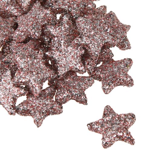 Itens Mini decoração espalhada estrelas decoração mica rosa 1,5cm 144 un