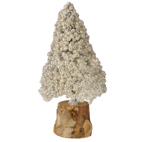 Floristik24 Mini decoração de mesa para árvore de Natal champanhe branco H8cm 12 peças
