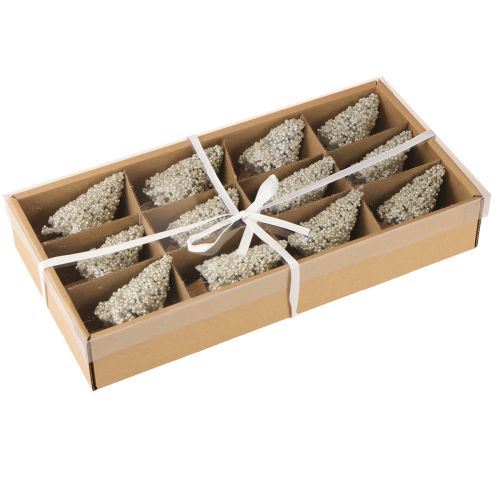 Itens Mini decoração de mesa para árvore de Natal champanhe branco H8cm 12 peças