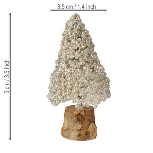 Itens Mini decoração de mesa para árvore de Natal champanhe branco H8cm 12 peças