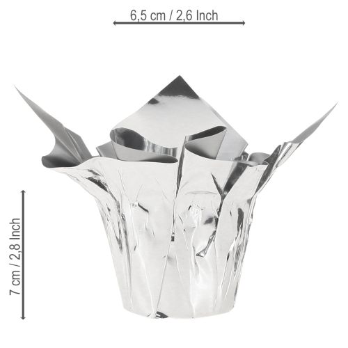 Itens Embalagem para presente mini plantador prata Ø4,5cm Alt.7cm 8 unid.