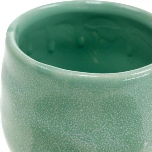 Floristik24 Mini cachepot, vaso de cerâmica, lanterna decorativa, padrão de onda de vaso de planta Ø8cm 6pcs