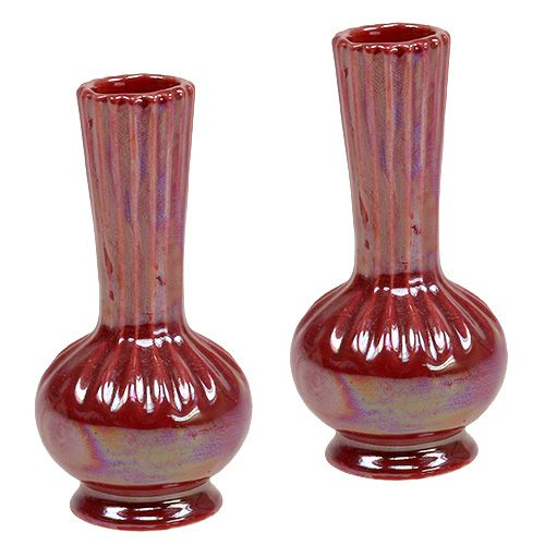 Floristik24 Mini vaso Ø5cm Alt.10cm vermelho madrepérola 6 unidades