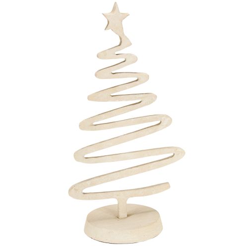 Floristik24 Mini árvore de natal decoração de metal argila óptica bege H30cm