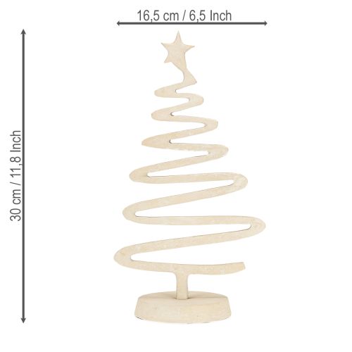 Itens Mini árvore de natal decoração de metal argila óptica bege H30cm