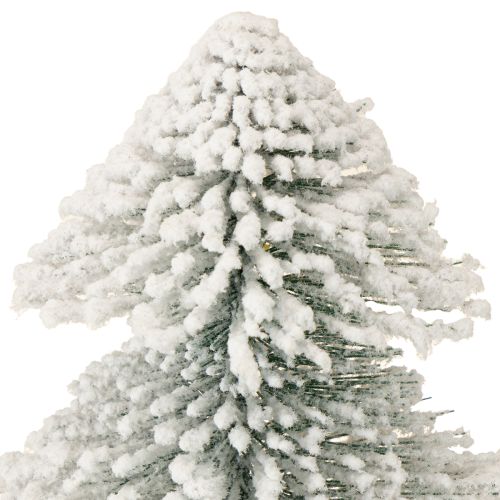 Floristik24 Mini árvore de Natal iluminada LED abeto com neve 28cm