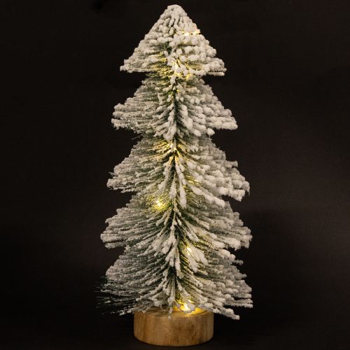 Itens Mini árvore de Natal iluminada LED abeto com neve 28cm