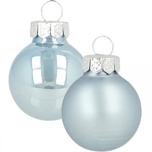 Itens Mini bola de natal vidro azul brilhante/mate Ø2.5cm 24p