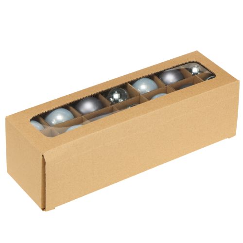 Itens Mini bolas de Natal vidro azul fosco metalizado Ø4cm 24 peças