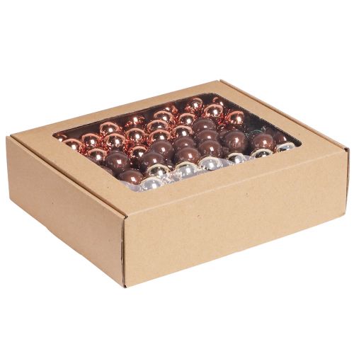 Itens Mini bolas de Natal fio de vidro castanho dourado Ø25mm 140 un