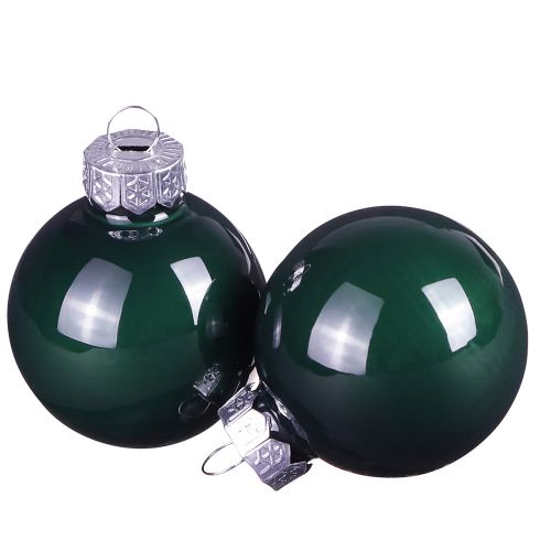 Mini bolas de Natal vidro esmalte verde Ø3cm 22 un