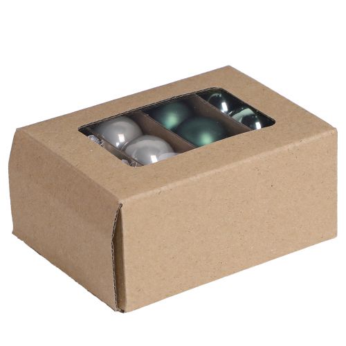 Mini bolas de Natal vidro verde madrepérola cinza Ø3cm 22 un | Floristik24.pt