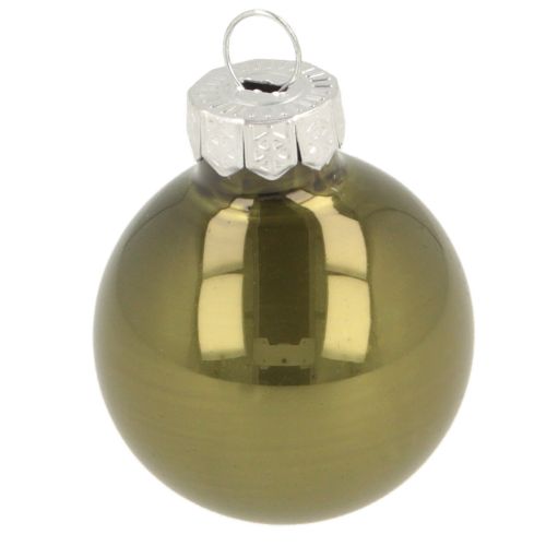 Itens Mini bolas de Natal vidro verde prata cinza Ø3cm 22 unidades