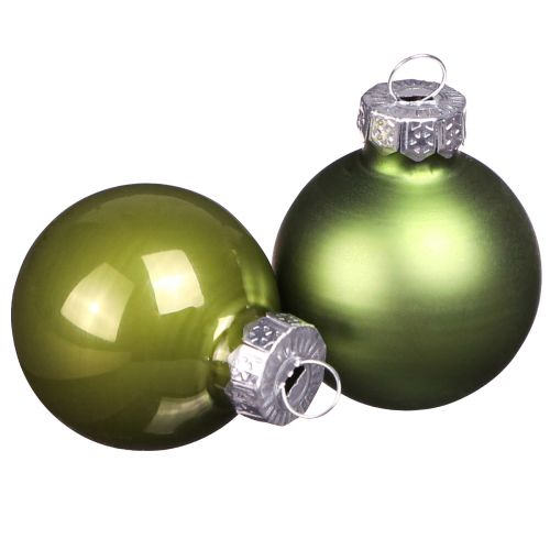 Itens Mini bolas de Natal vidro verde claro mix Ø3cm 22 un
