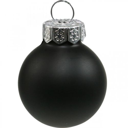 Itens Mini bolas de Natal vidro preto brilhante/mate Ø2.5cm 24p
