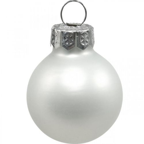 Itens Mini bolas de natal vidro branco brilho/mate Ø2.5cm 24p