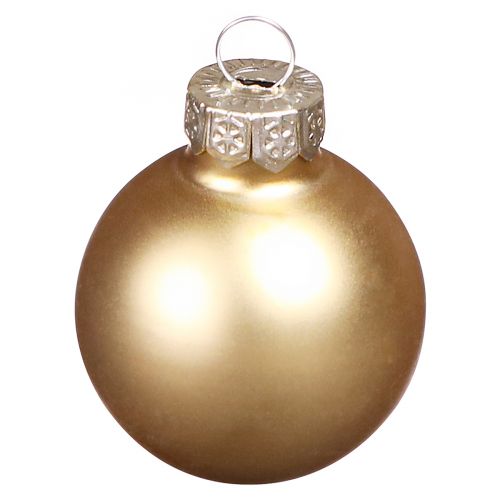 Itens Mini bolas de Natal em vidro dourado fosco brilho Ø3cm 22 un