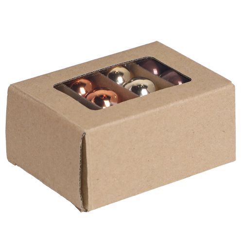Itens Mini bolas de Natal vidro mix marrom dourado Ø3,5cm 22 un