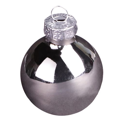 Itens Mini bolas de natal vidro damasco prata Ø3cm 22 un