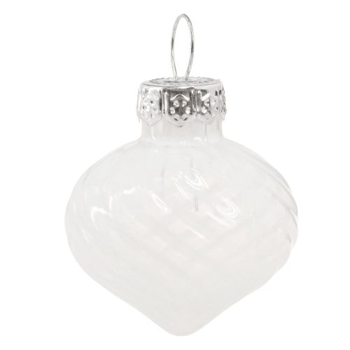 Itens Mini bolas de Natal bolas de árvore brancas vidro 3cm 9 un