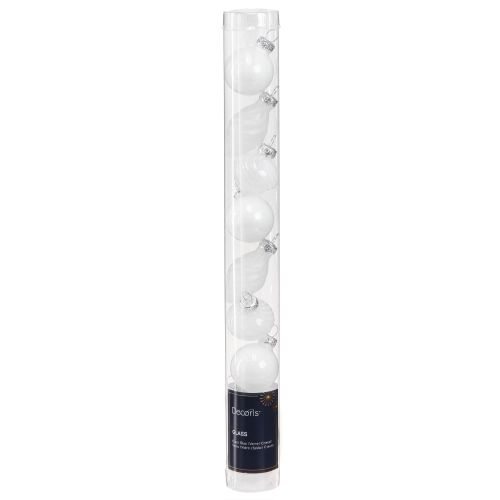 Itens Mini bolas de Natal bolas de árvore brancas vidro 3cm 9 un