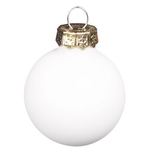 Itens Mini bolas de Natal esmalte vidro branco Ø3cm 22 un