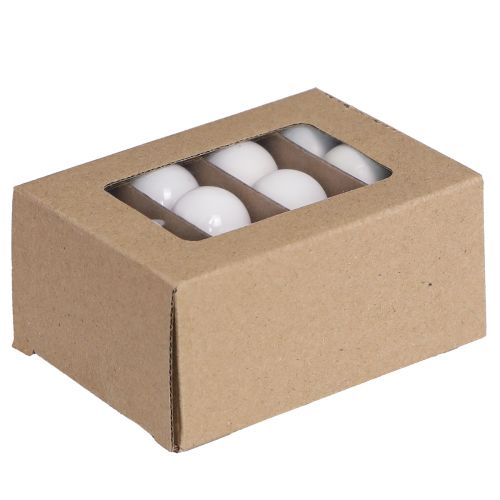 Itens Mini bolas de Natal esmalte vidro branco Ø3cm 22 un