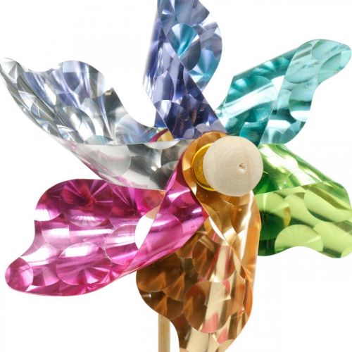 Itens Mini cata-vento, decoração de festa, moinho de vento no palito, colorido, decoração para o jardim, tampões de flores Ø8,5cm 12 peças