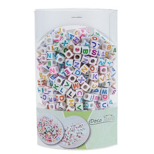 Floristik24 Mini cubos com letras 7mm coloridas 90g