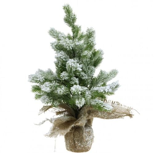 Mini árvore de natal em saco nevado Ø25cm H42cm