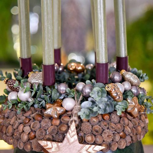 Itens Mini decoração de árvore de natal mix de vidro marrom classificado 4 cm 12 peças
