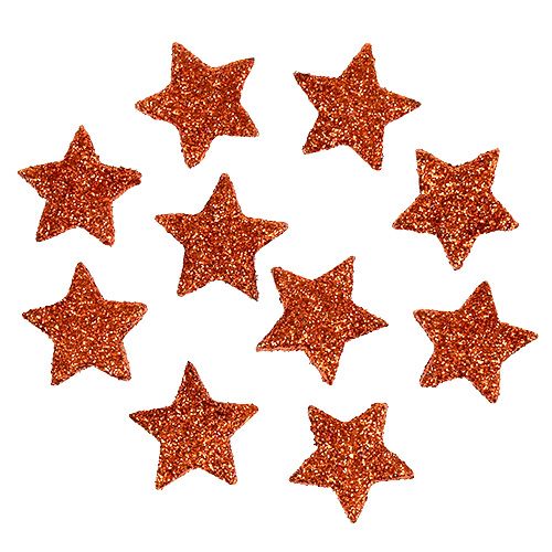 Floristik24 Mini glitter star laranja 2,5 cm 48 unidades