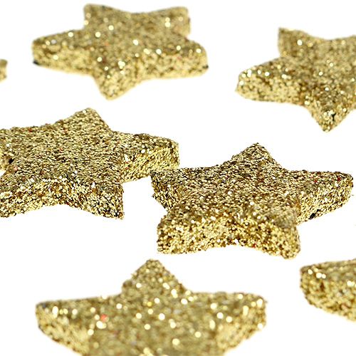 Itens Mini estrela glitter dourada 2,5cm 96 un