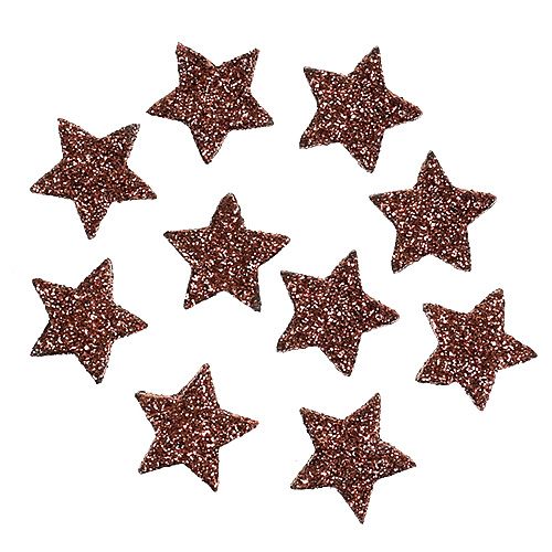 Floristik24 Mini estrela glitter para polvilhar marrom 2,5cm 48 un