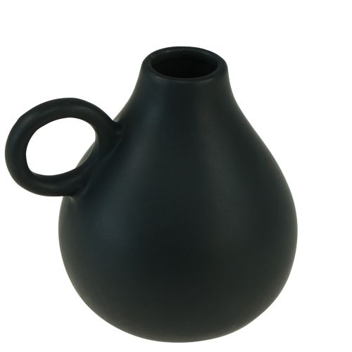 Itens Mini vaso de cerâmica com alça preta decoração em cerâmica Alt.8,5cm