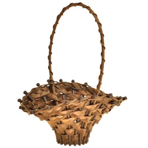 Mini cesto com alça cesta de vime cesta marrom 15×11cm
