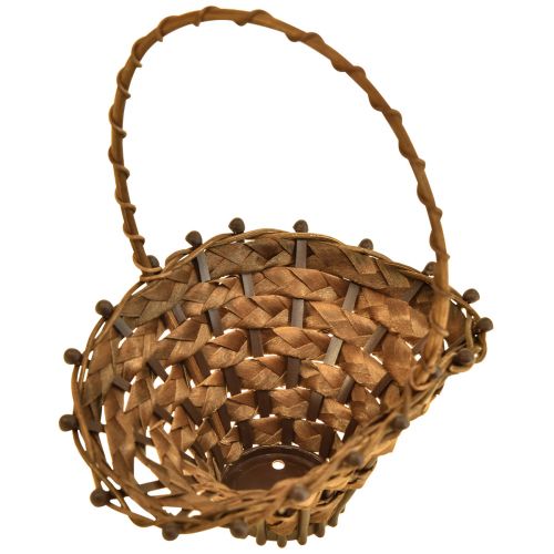Itens Mini cesta com alça de vime, cesta marrom 15×11cm 3 peças