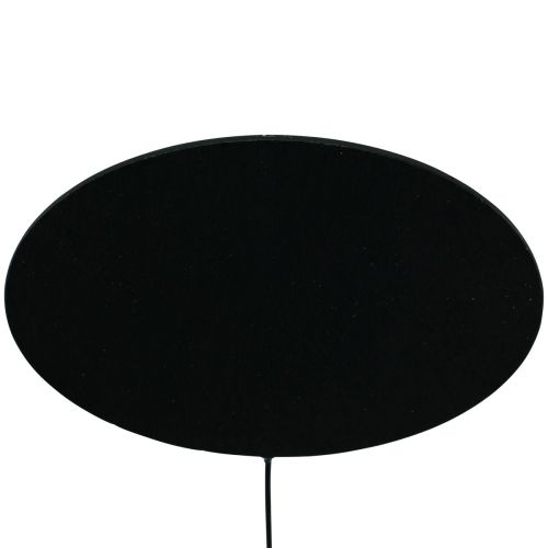 Itens Plugue de metal oval preto mini quadro negro 7,5x4,5cm 12pcs