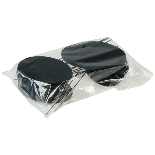 Itens Plugue de metal oval preto mini quadro negro 7,5x4,5cm 12pcs