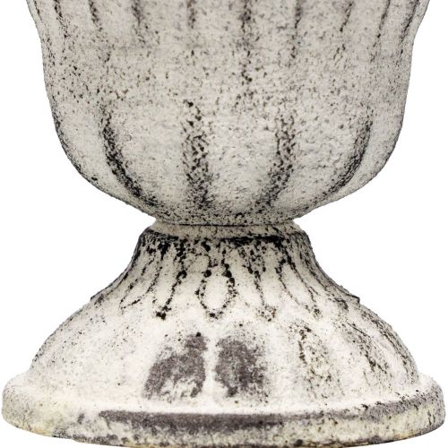 Floristik24 Mini Vaso Copo Cálice de Metal Branco Cinza Antigo Ø8cm Alt.8cm