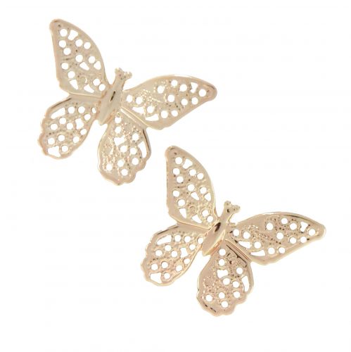 Floristik24 Mini borboletas decoração dispersa de metal dourada 3 cm 50 unidades