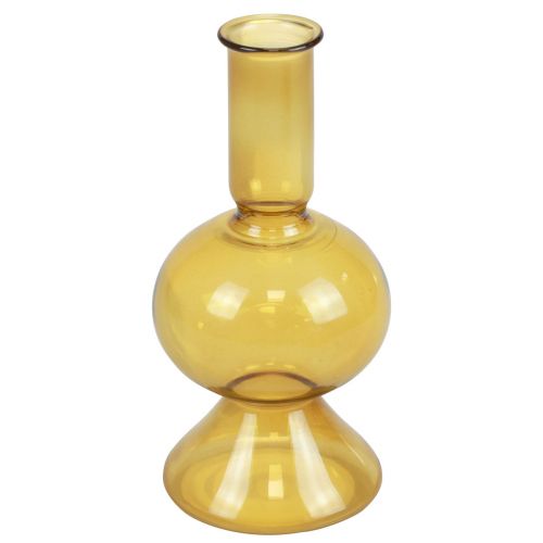 Floristik24 Mini vaso vaso de vidro amarelo vaso de flores vidro Ø8cm Alt.16,5cm