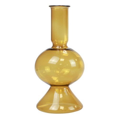 Itens Mini vaso vaso de vidro amarelo vaso de flores vidro Ø8cm Alt.16,5cm