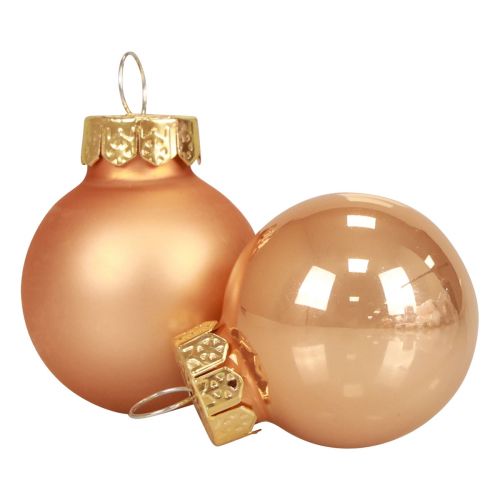 Itens Mini bolas de Natal vidro damasco brilhante/mat Ø2,5cm 20p