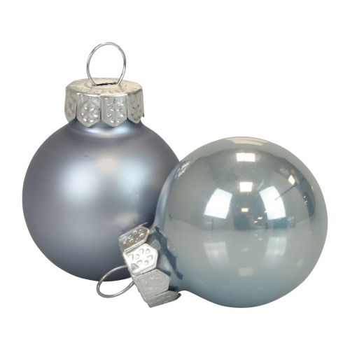 Floristik24 Mini bolas de Natal vidro azul fosco/brilhante Ø2,5cm 20 un